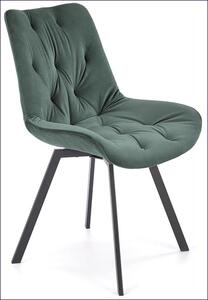 Zielone pikowane krzesło z funkcją obracania - Blubell