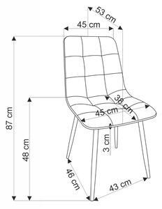 Beżowe tapicerowane krzesło metalowe - Cremi