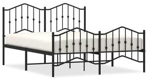Czarne metalowe łóżko jednoosobowe 140x200cm - Emelsa