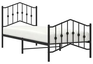 Czarne metalowe łóżko jednoosobowe 80x200 cm - Emelsa