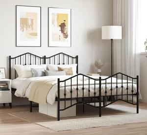 Czarne metalowe łóżko jednoosobowe 140x200cm - Emelsa