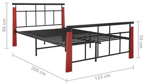 Czarne metalowe łóżko rustykalne 120x200 cm - Paresa