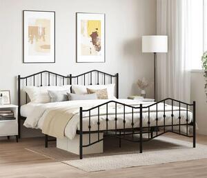 Czarne metalowe łóżko małżeńskie 200x200cm - Emelsa