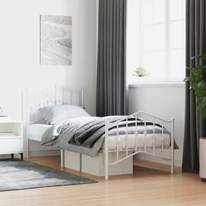 Białe metalowe łóżko loftowe 90x200 cm - Emelsa