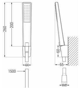 Mexen Sabre R72 bateria wannowa z zestawem prysznicowym, chrom - 7213R72-00