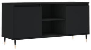 Szafka pod TV, czarna, 104x35x50 cm, materiał drewnopochodny