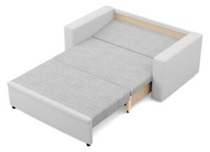 RozkÅadana sofa, CAPERO, ekoskÃ³ra, plecionka, 148x87x90 cm, biaÅy, jasny szary | TYLETEGOTU