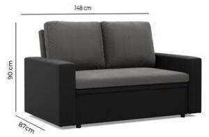 RozkÅadana sofa, CAPERO, ekoskÃ³ra, plecionka, 148x87x90 cm, biaÅy, ciemny szary | TYLETEGOTU