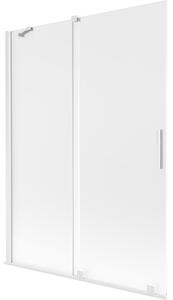 Mexen Velar parawan nawannowy 2-skrzydłowy rozsuwany 130 x 150 cm, szron, biały - 896-130-000-31-20
