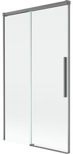 Mexen Rox parawan nawannowy 2-skrzydłowy rozsuwany 100 x 150 cm, transparent, gun metal - 8C9-100-001-95-00