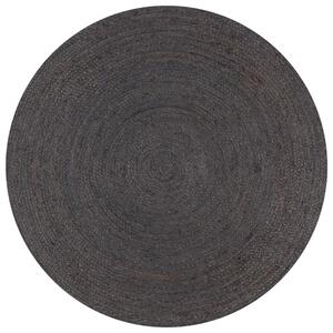 Okrągły Ciemnoszary Dywan Z Juty 90 Cm N1-P66