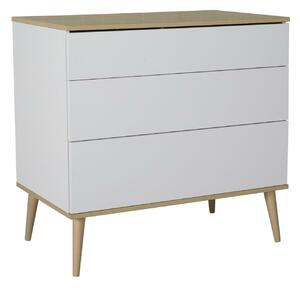 Biała komoda 3 szuflady Quax Flow White&Oak