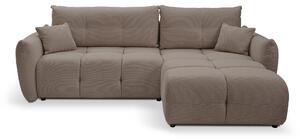 Masseno Narożnik MODA z funkcją spania i pojemnikiem na pościel Narozniki L, Rozkładana sofa - Brązowy, NORDIC MOKA