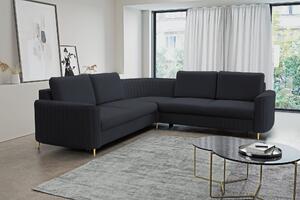 Masseno Narożnik VELA z funkcją spania i pojemnikiem na pościel Narozniki L, Rozkładana sofa - Granatowy, CASTEL 79