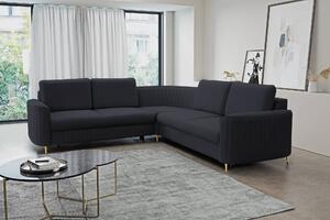 Masseno Narożnik VELA z funkcją spania i pojemnikiem na pościel Narozniki L, Rozkładana sofa - Granatowy, CASTEL 79