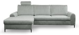 Masseno Narożnik VERONA z funkcją spania i pojemnikiem na pościel Narozniki L, Rozkładana sofa - Szary, VELLUTO GREY 16