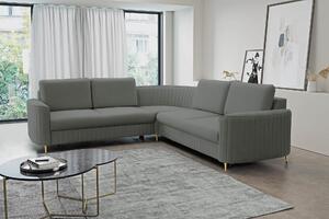 Masseno Narożnik VELA z funkcją spania i pojemnikiem na pościel Narozniki L, Rozkładana sofa - Szary, CASTEL 93