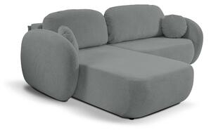 Masseno Narożnik AMICO z funkcją spania i pojemnikiem na pościel Narozniki L, Rozkładana sofa - Szary, ARAGON 93