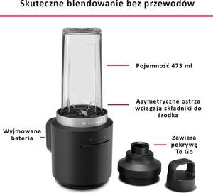 Blender personalny KITCHENAID 5KSBR256BM z baterią Bezprzewodowy