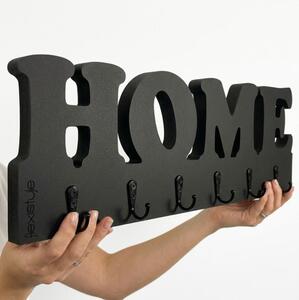 Drewniany wieszak na ścianę HOME Czarny 50cm