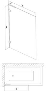 Mexen Lunar L parawan nawannowy 1-skrzydłowy 50 x 150 cm, transparent, złoty szczotkowany - 897L-050-000-55-00