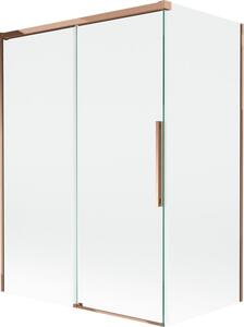 Mexen Rox parawan nawannowy 2-skrzydłowy rozsuwany 120 + 70 x 150 cm, transparent, różowe złoto - 8C9-120-070-60-00
