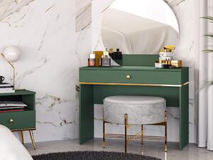 MebleMWM Toaletka kosmetyczna nowoczesna FOREST 09 zielony/złoty