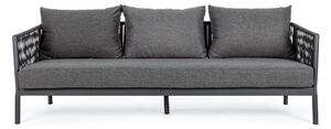 Elegancka 3-osobowa sofa ogrodowa antracytowa plecionka Florencia