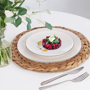 Talerz obiadowy płytki porcelanowy biały DECORA 27 cm