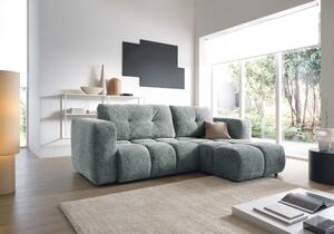 Masseno Narożnik ARTE z funkcją spania i pojemnikiem na pościel Narozniki L, Rozkładana sofa - Szary, BELLO 35