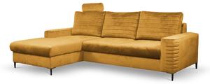Masseno Narożnik GRIFO z funkcją spania i pojemnikiem na pościel Narozniki L, Rozkładana sofa - Żółty, VELLUTO MUSTARD 8