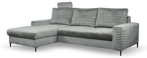 Masseno Narożnik GRIFO z funkcją spania i pojemnikiem na pościel Narozniki L, Rozkładana sofa - Jasnoszary, VELLUTO GREY 16