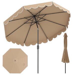 Parasol ogrodowy z regulacją kąta nachylenia i falbaną