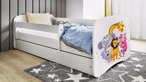 Łóżko dziecięce białe z szufladą 160x80 cm - Zoo