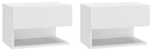 Komplet białych szafek nocnych z szufladą - Entrex