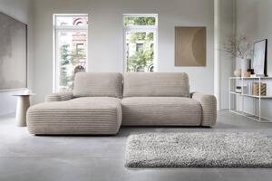 Masseno Narożnik OSSO z funkcją spania i pojemnikiem na pościel Narozniki L, Rozkładana sofa - Brązowy, AMBIENCE 05