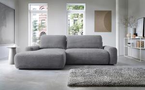 Masseno Narożnik OSSO z funkcją spania i pojemnikiem na pościel Narozniki L, Rozkładana sofa - Szary, AMBIENCE 19