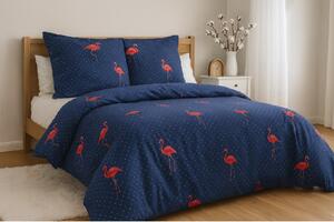 Pościel z mikrofibry FLAMINGOS, niebieska Rozmiar pościeli: 70 x 90 cm | 140 x 200 cm