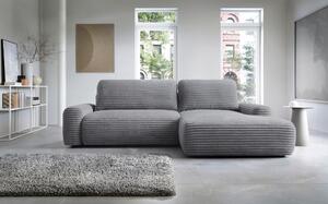 Masseno Narożnik OSSO z funkcją spania i pojemnikiem na pościel Narozniki L, Rozkładana sofa - Szary, AMBIENCE 19