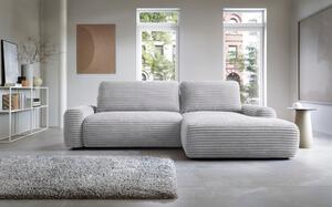 Masseno Narożnik OSSO z funkcją spania i pojemnikiem na pościel Narozniki L, Rozkładana sofa - Szary, AMBIENCE 18