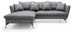 Masseno Narożnik FERRO z funkcją spania i pojemnikiem na pościel Narozniki L, Rozkładana sofa - Grafitowy, SOLID 99