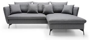 Masseno Narożnik FERRO z funkcją spania i pojemnikiem na pościel Narozniki L, Rozkładana sofa - Grafitowy, SOLID 99