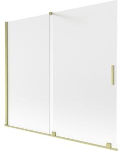 Mexen Velar parawan nawannowy 2-skrzydłowy rozsuwany 180 x 150 cm, szron, złoty szczotkowany - 896-180-000-31-55