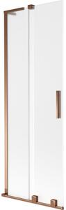 Mexen Velar L parawan nawannowy 2-skrzydłowy rozsuwany 75 x 150 cm, szron, różowe złoto - 896-075-003-31-60