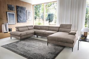 Masseno Narożnik MESTO z funkcją spania i pojemnikiem na pościel Narozniki U, Rozkładana sofa - Brązowy, VOGUE 04