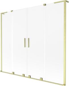 Mexen Velar L Duo parawan nawannowy 2-skrzydłowy rozsuwany 200 x 150 cm, szron, złoty szczotkowany - 896-200-003-32-55