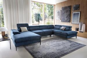 Masseno Narożnik MESTO z funkcją spania i pojemnikiem na pościel Narozniki U, Rozkładana sofa - Niebieski, VOGUE 13