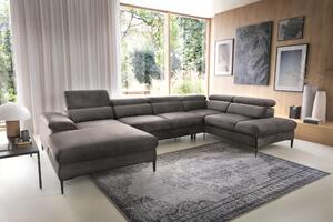 Masseno Narożnik MESTO z funkcją spania i pojemnikiem na pościel Narozniki U, Rozkładana sofa - Grafitowy, VOGUE 16
