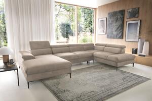 Masseno Narożnik MESTO z funkcją spania i pojemnikiem na pościel Narozniki U, Rozkładana sofa - Beżowy, VOGUE 02