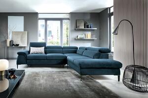 Masseno Narożnik MESTO z funkcją spania i pojemnikiem na pościel Narozniki L, Rozkładana sofa - Niebieski, VOGUE 13